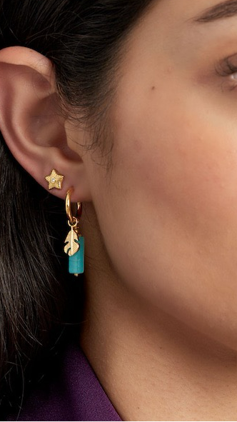 Oorbellen Blue | zilver en goud beschikbaar