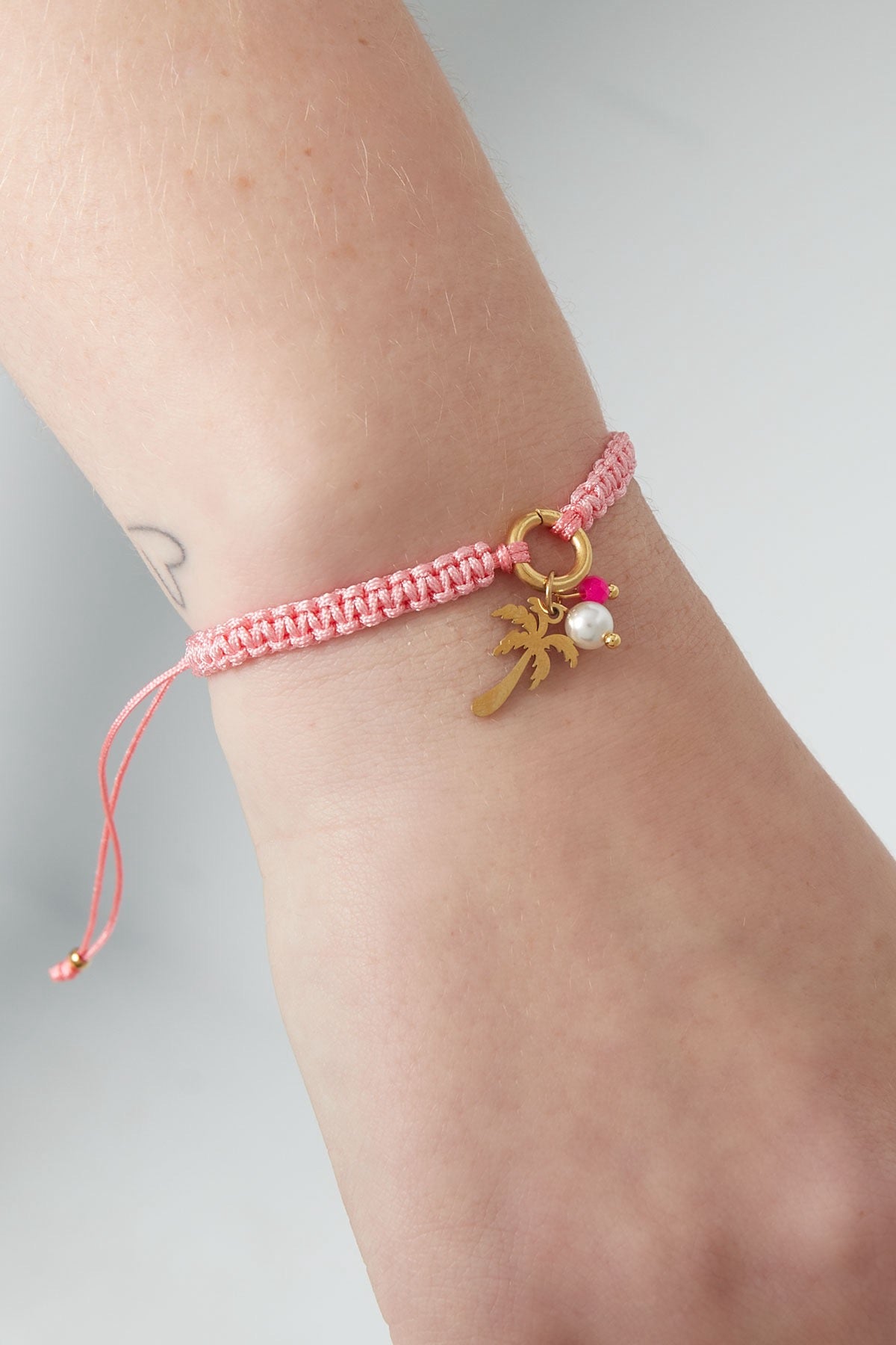 Armband gevlochten Palmboom paradise | roze & beige beschikbaar