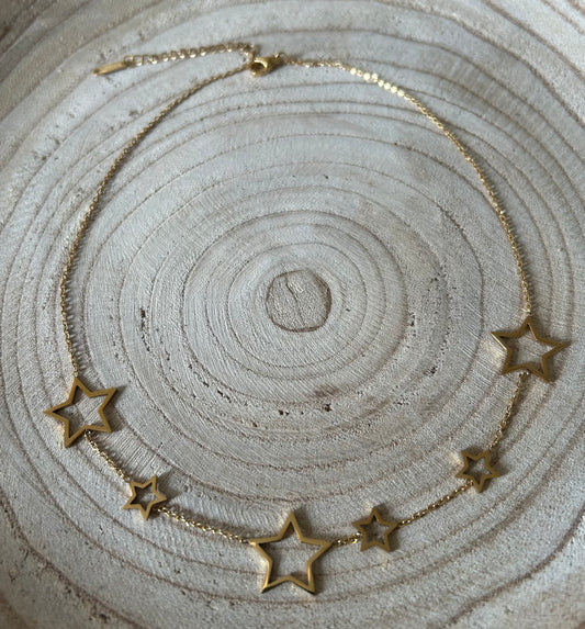 Ketting Golden stars 18k