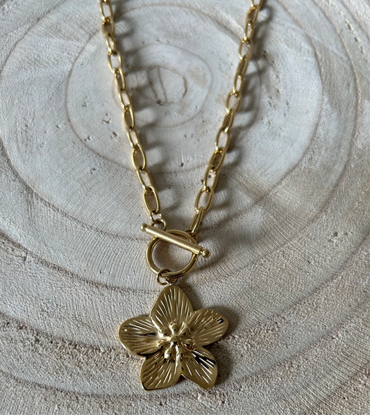 Ketting Flower statement | zilver en goud beschikbaar