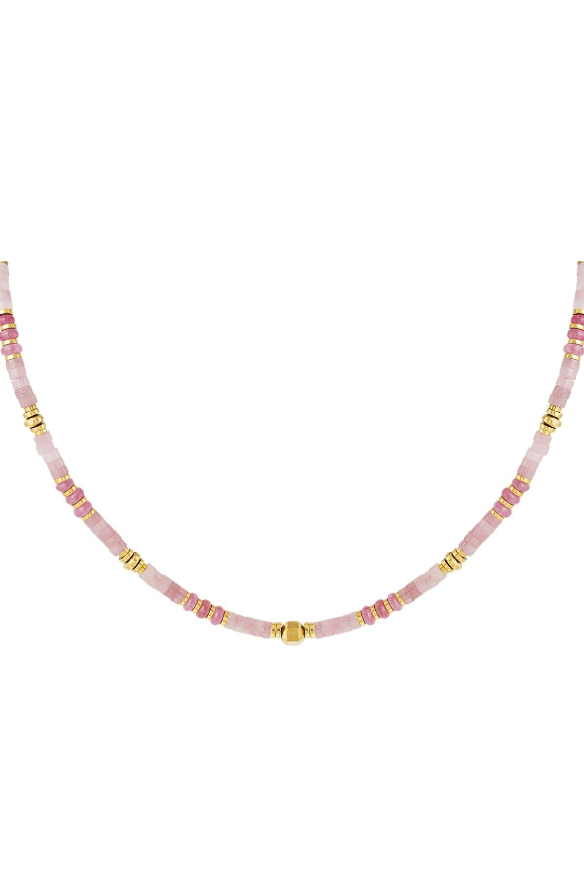 Ketting natuursteen Golden Pink party