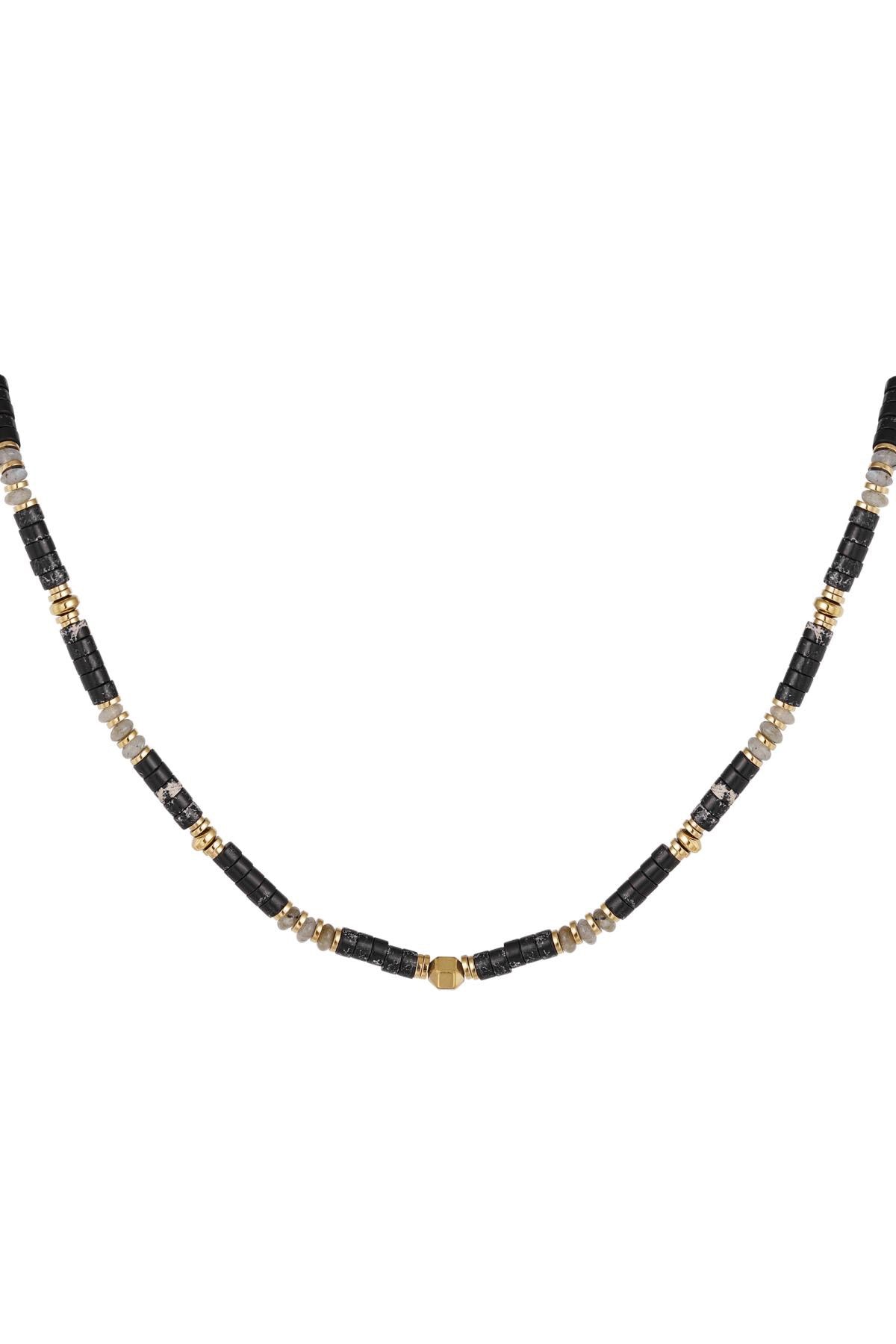 Ketting natuursteen Golden Black party