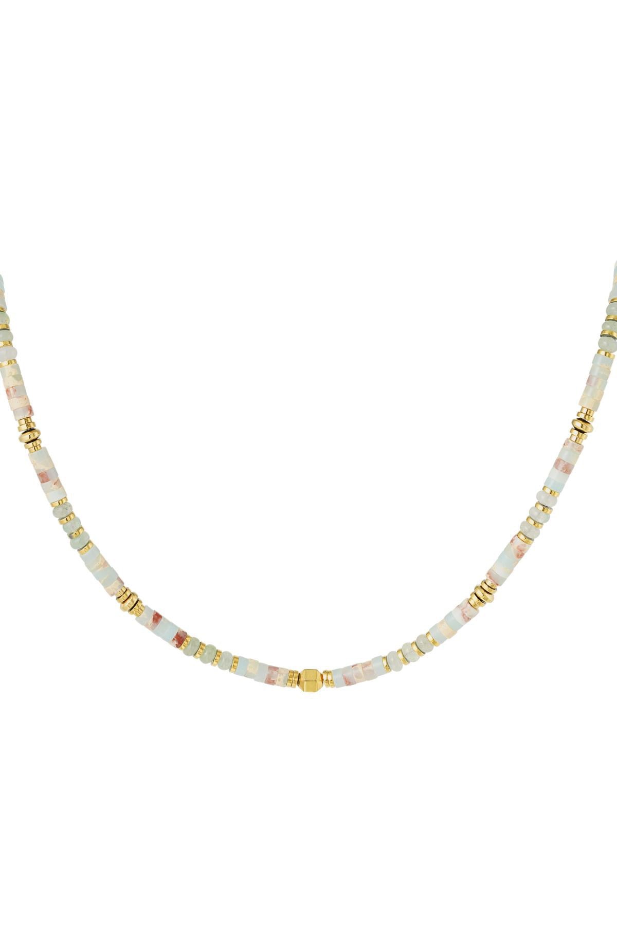 Ketting natuursteen Golden Mint party
