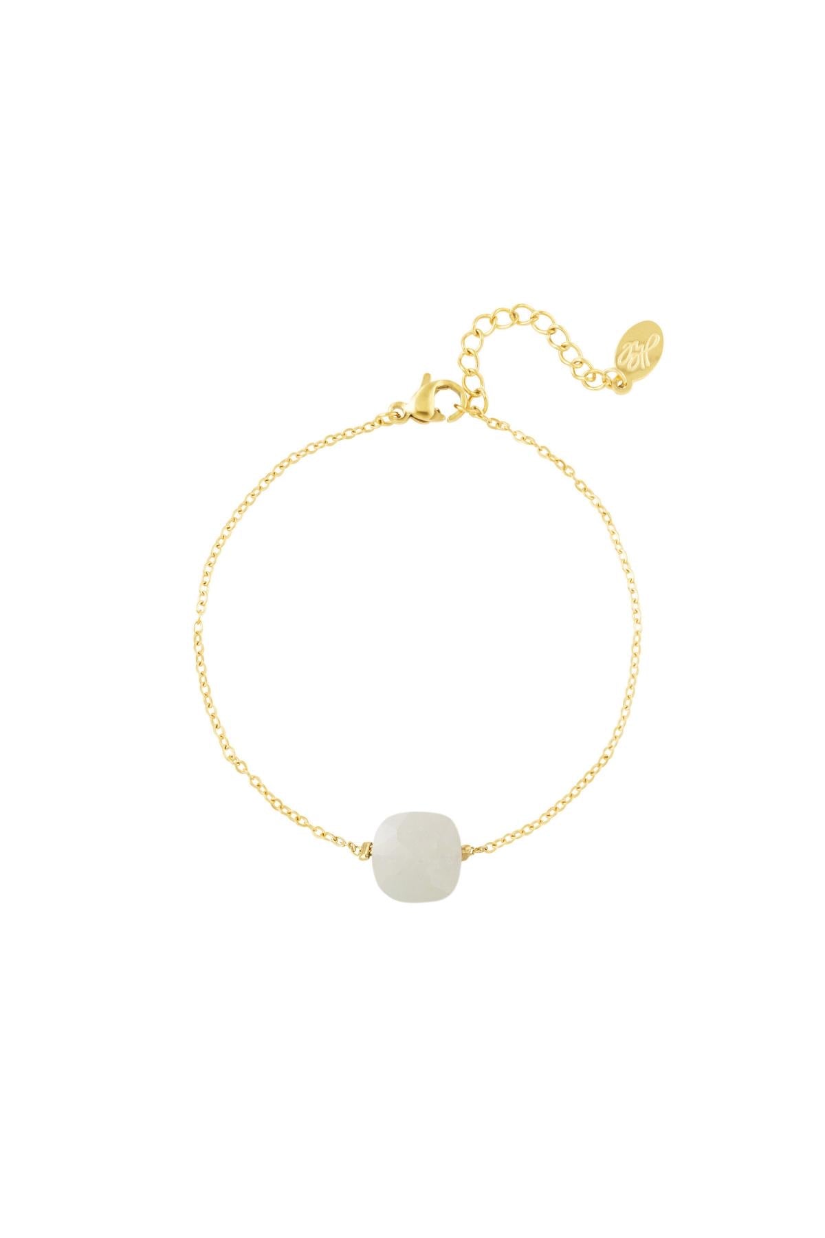 Armband Natuursteen | meerdere kleuren beschikbaar | zwart, wit, roze, paars, groen