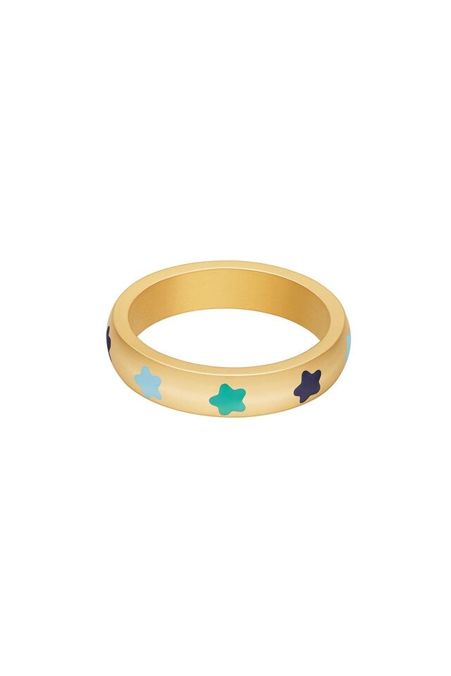 Ring Colorful Stars | blauw & groen beschikbaar