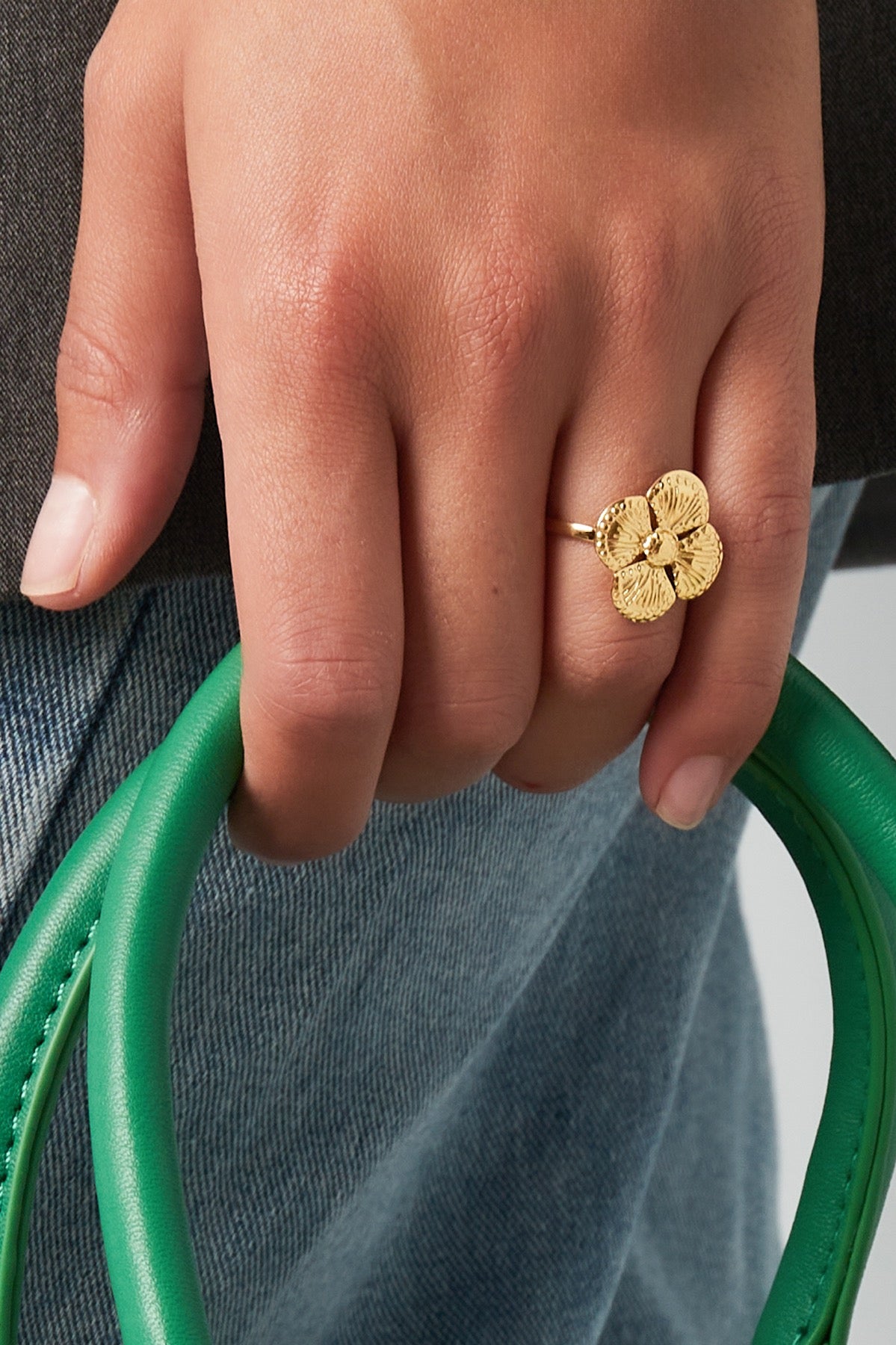 Ring Stralende klaver | zilver en goud beschikbaar