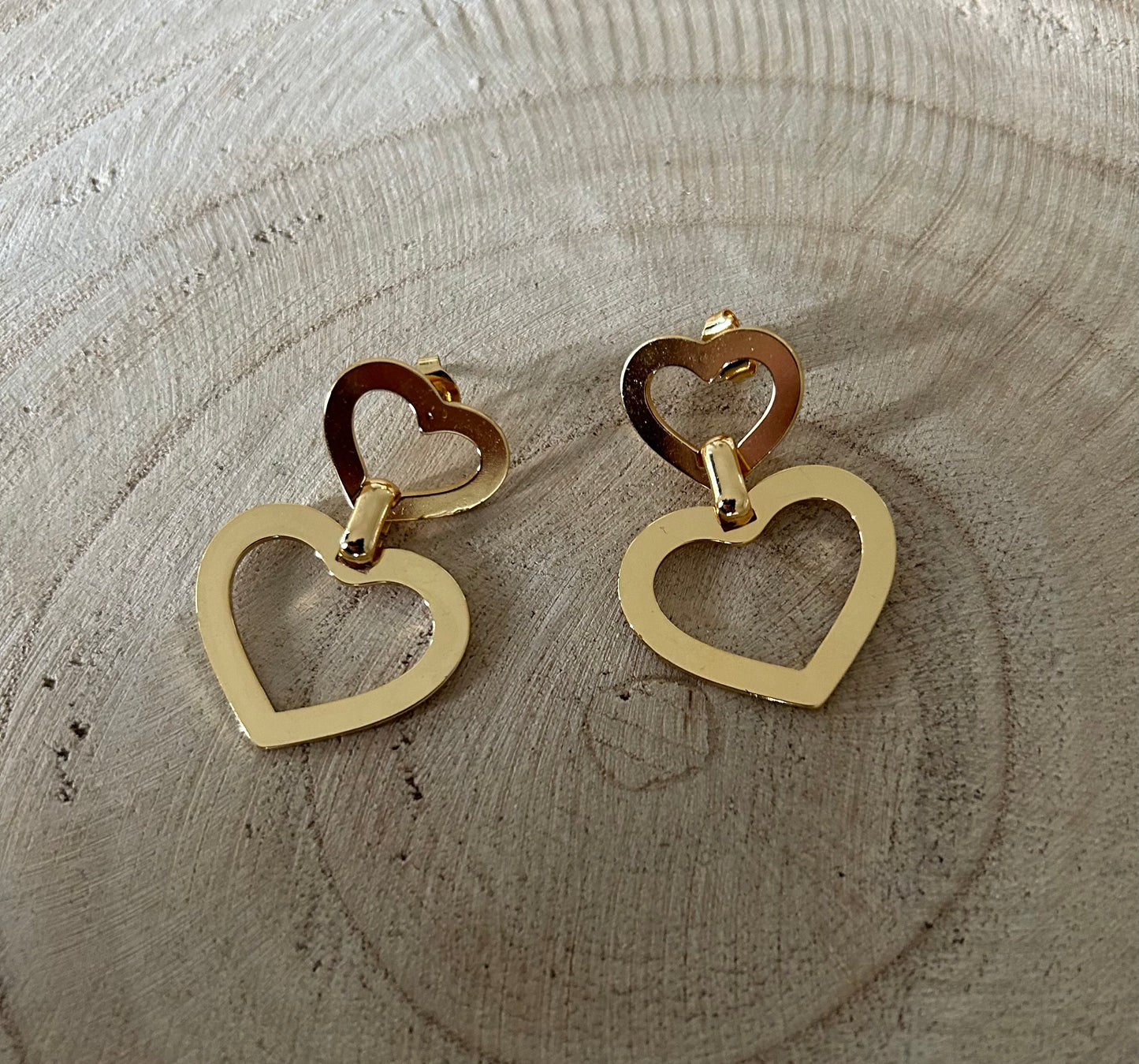 Oorbellen Dubbel hart