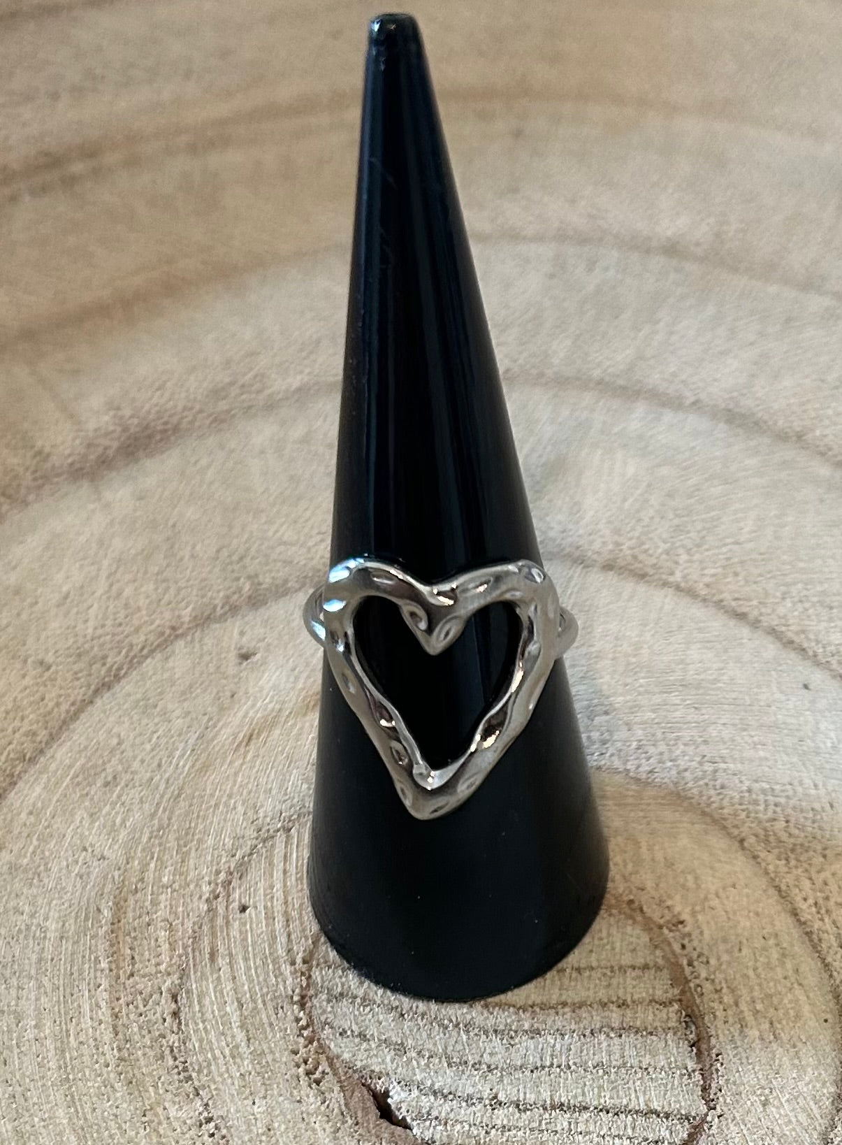 Ring verstelbaar Big heart | zilver en goud beschikbaar