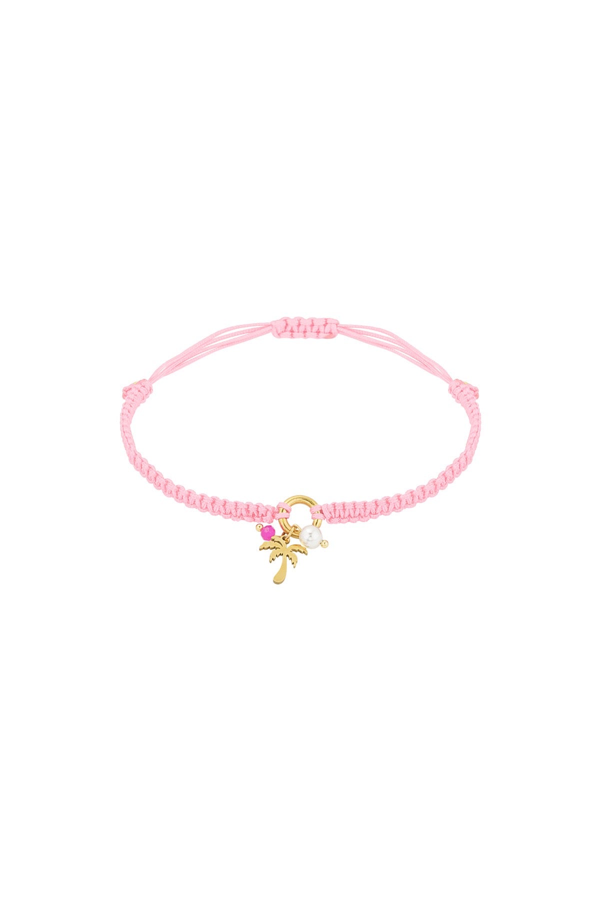 Armband gevlochten Palmboom paradise | roze & beige beschikbaar