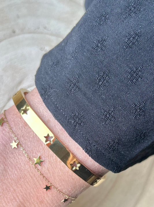 Armband bangle Shining stars | zilver en goud beschikbaar