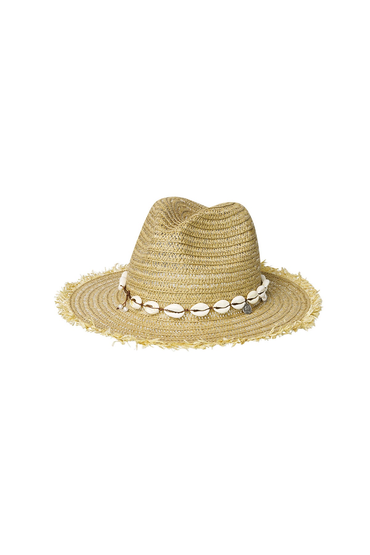 Zomerhoed schelpjes | beige & off-white beschikbaar