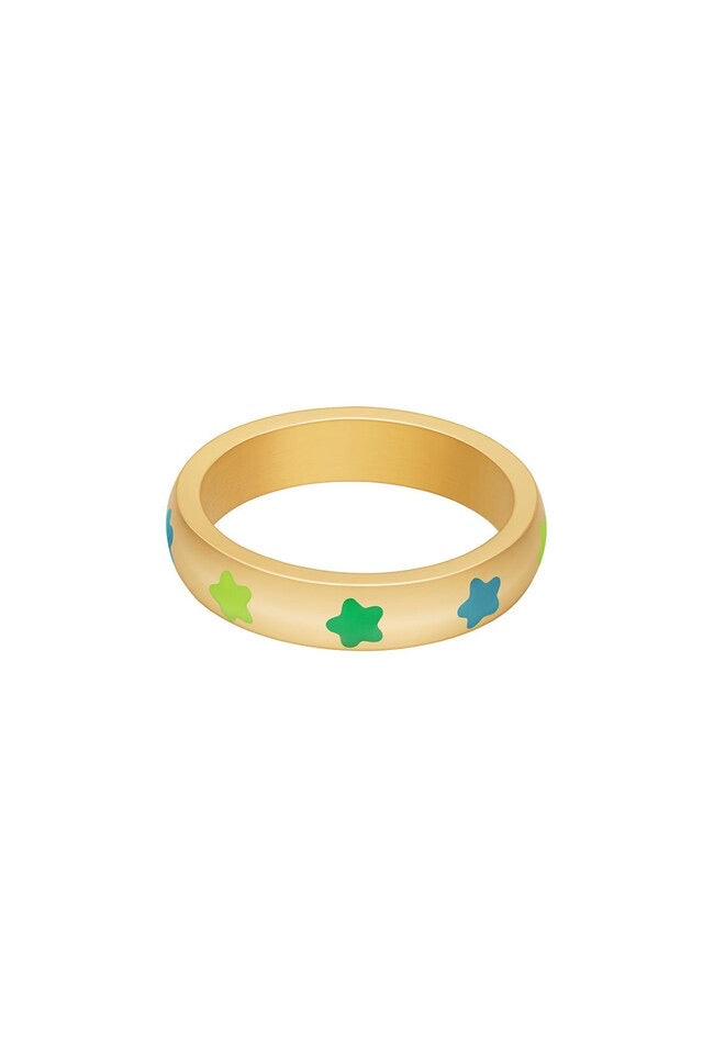 Ring Colorful Stars | blauw & groen beschikbaar