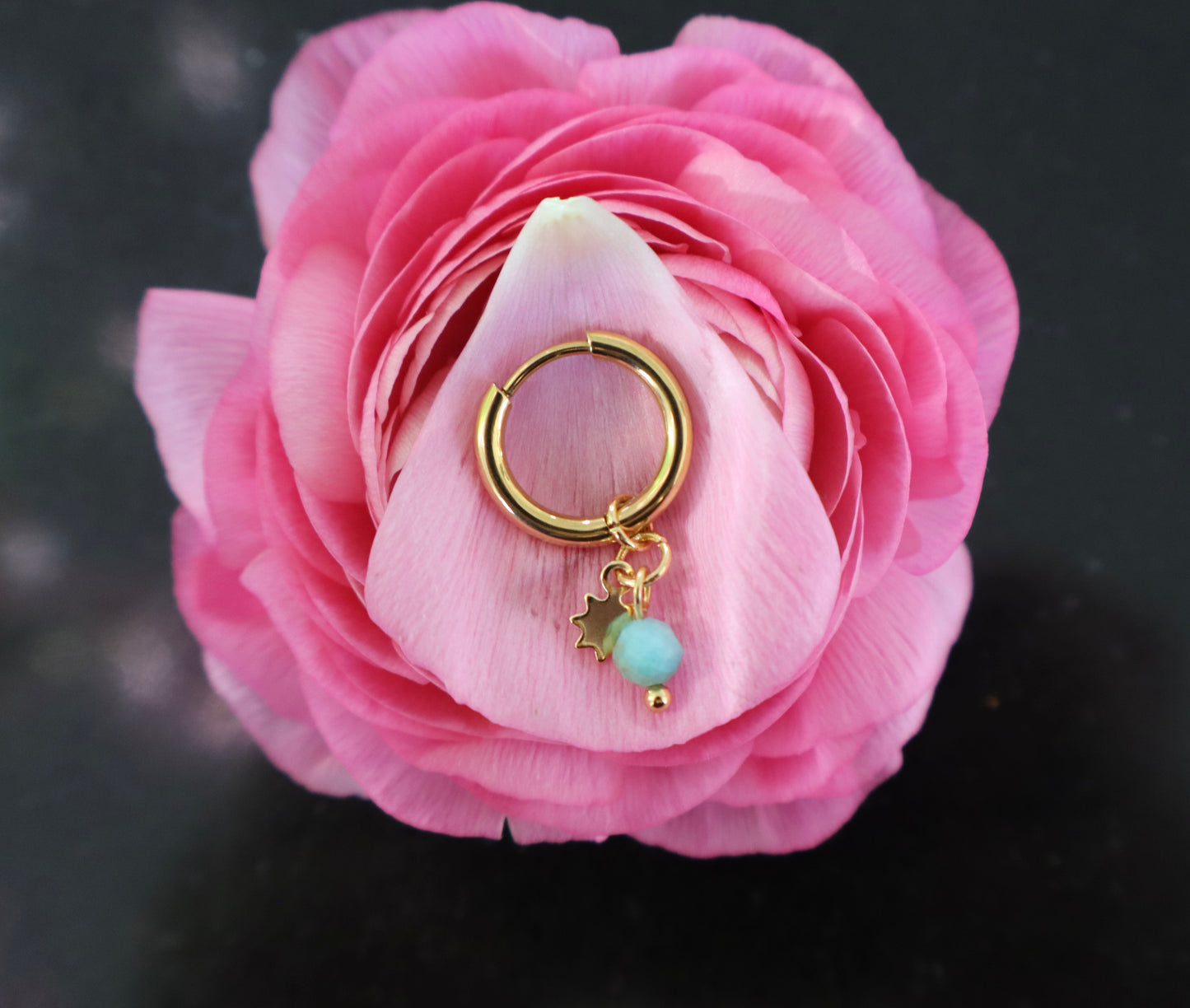 Oorringen Blue ocean flower