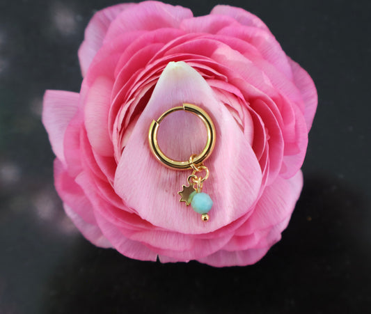 Oorringen Blue ocean flower