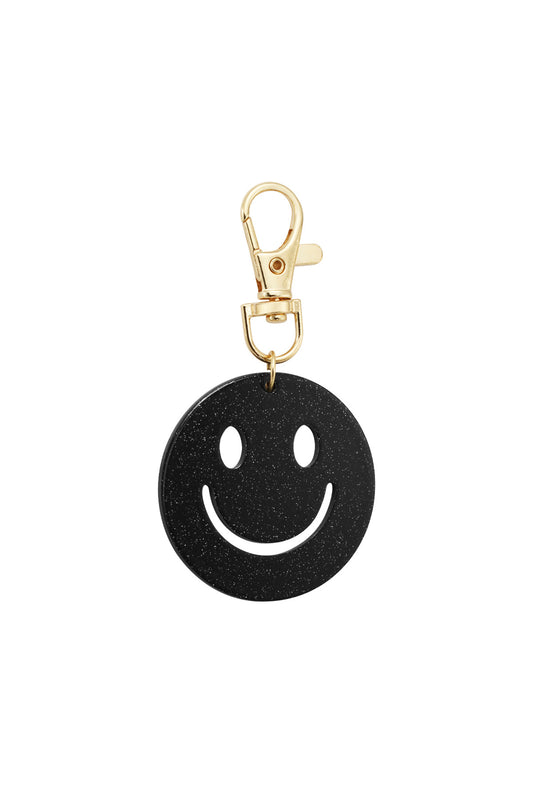Sleutelhanger Keep smiling | 4 kleuren zwart, roze, goud, zilver