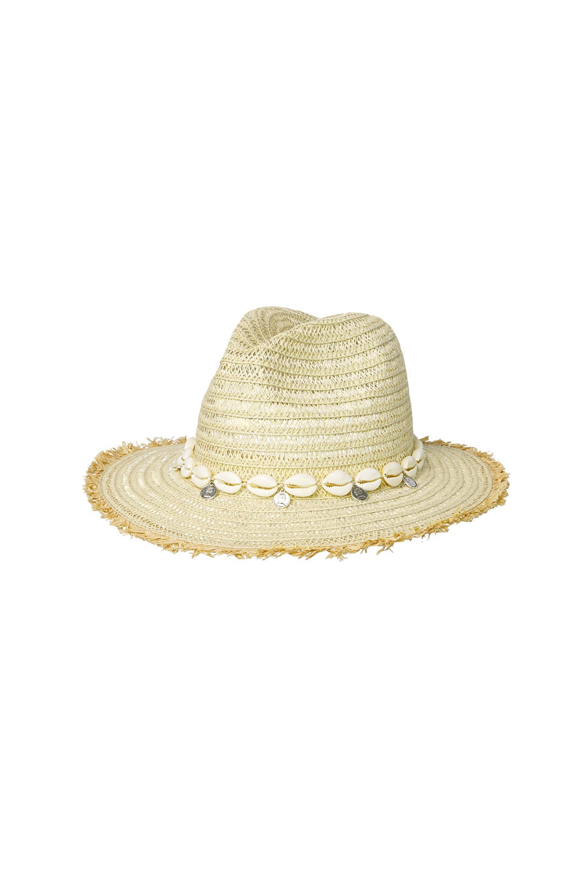 Zomerhoed schelpjes | beige & off-white beschikbaar