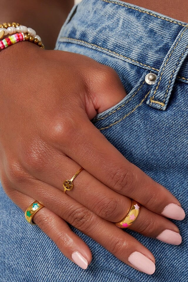 Ring Colorful Stars | blauw & groen beschikbaar