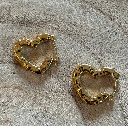 Oorringen Open hart vintage gold