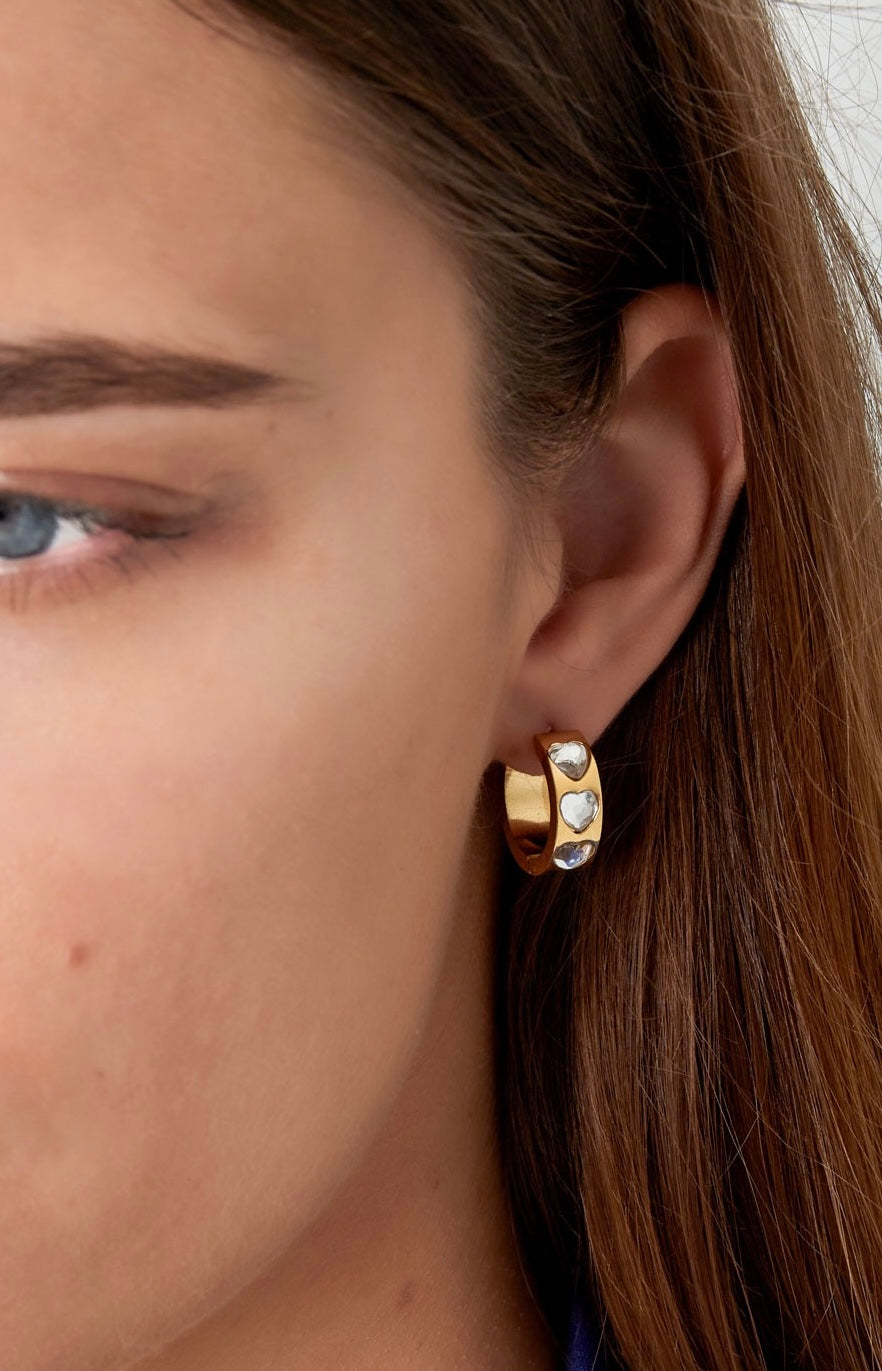 Oorringen Glimmende hartjes