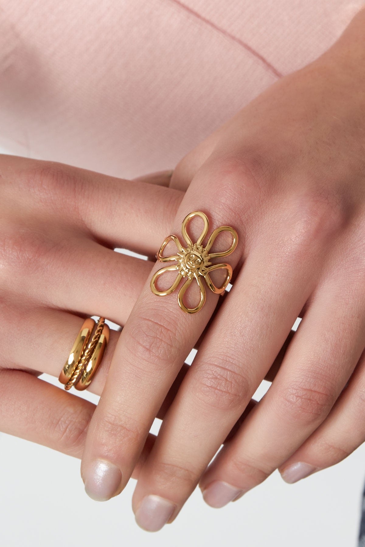 Ring Sunny flower | zilver en goud beschikbaar