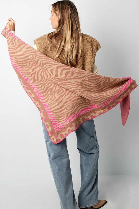 Sjaal Vibrant vibes | grijs roze & beige fuchsia beschikbaar