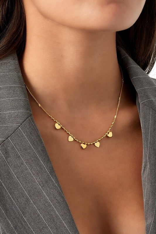 Ketting Tiny hearts | zilver en goud beschikbaar