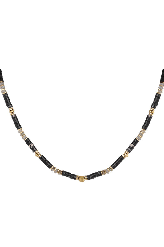 Ketting natuursteen Golden Black party
