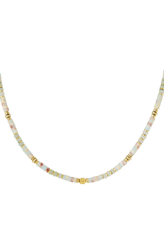 Ketting natuursteen Golden Mint party