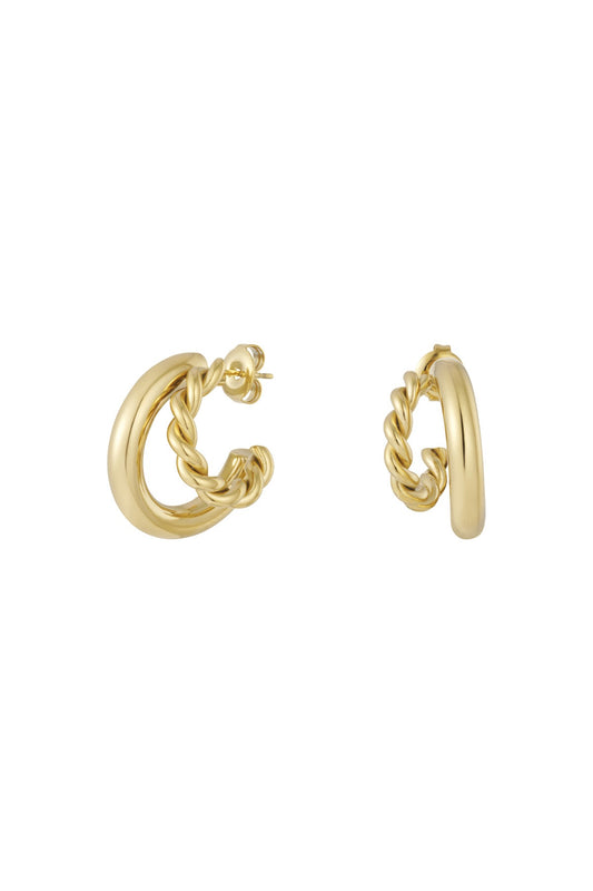 Oorbellen Basic Double Trouble goud