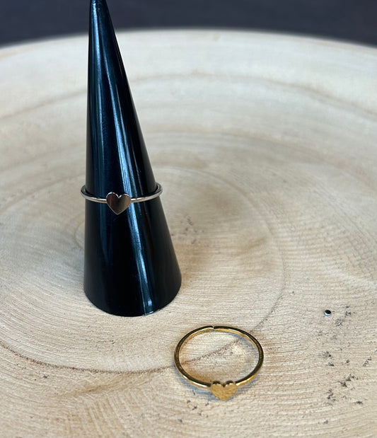 Ring verstelbaar Little heart | zilver en goud beschikbaar