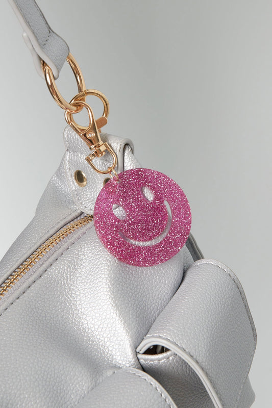 Sleutelhanger Keep smiling | 4 kleuren zwart, roze, goud, zilver