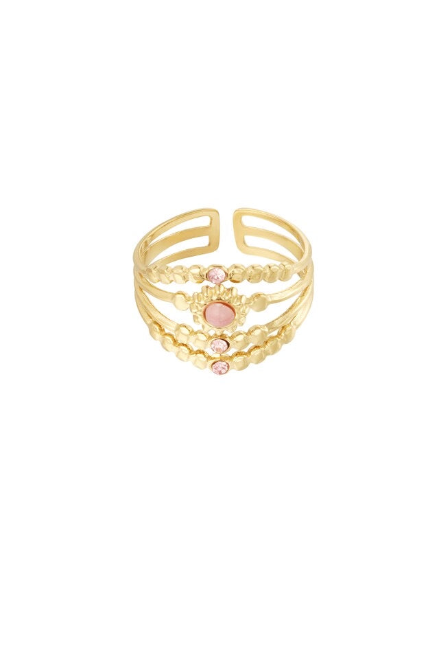 Ring Stones | roze en zwart beschikbaar