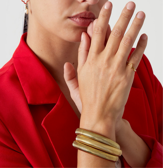 Armband bangle Twisted | zilver & goud beschikbaar